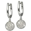 SilberDream Glitzer Creole Silber Zirkonias weiß GSO204
