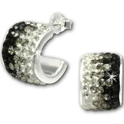 SilberDream Glitzer Creole Beauty Preciosa Kristalle schwarz GSO007