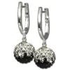 SilberDream Glitzer Creole 925 Zirkonias schwarz GSO004