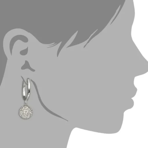 SilberDream Glitzer Creole Silber Zirkonias weiß GSO204