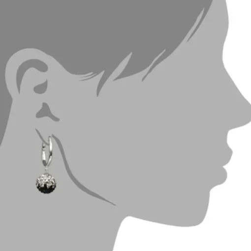 SilberDream Glitzer Creole 925 Zirkonias schwarz GSO004
