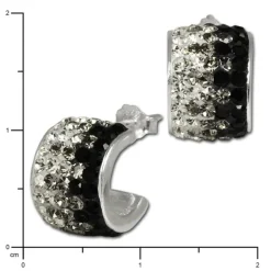 SilberDream Glitzer Creole Beauty Preciosa Kristalle schwarz GSO007