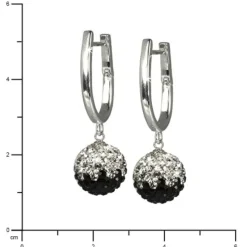 SilberDream Glitzer Creole 925 Zirkonias schwarz GSO004