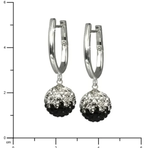 SilberDream Glitzer Creole 925 Zirkonias schwarz GSO004