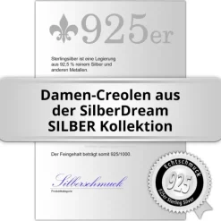 SilberDream Glitzer Creole Beauty Preciosa Kristalle schwarz GSO007
