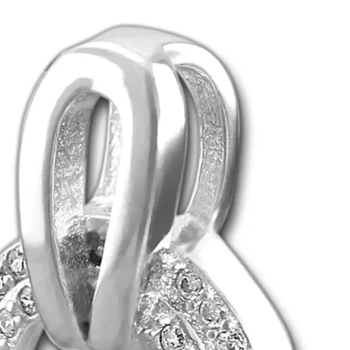 SilberDream Glitzer Kettenanhänger Round Zirkonia weiß Damen 925 Silber GSH403W