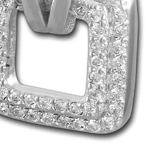 SilberDream Glitzer Kettenanhänger Square Zirkonia weiß Damen 925 Silber GSH402W