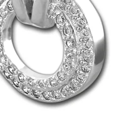 SilberDream Glitzer Kettenanhänger Round Zirkonia weiß Damen 925 Silber GSH403W