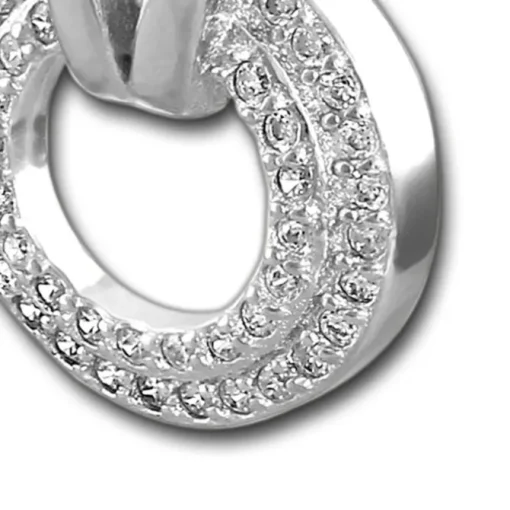 SilberDream Glitzer Kettenanhänger Round Zirkonia weiß Damen 925 Silber GSH403W