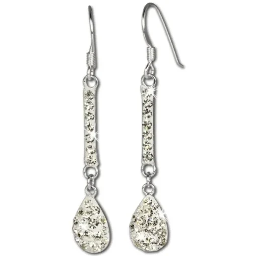 SilberDream Glitzer Ohrhänger Tropfen Zirkonia Kristalle weiß GSO209W