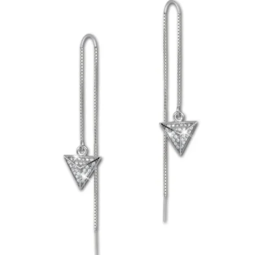 SilberDream Glitzer Ohrhänger Dreieck Zirkonia weiß 925er Silber Ohrring GSO441W