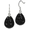 SilberDream Glitzer Ohrhänger Tropfen schwarz Zirkonia 925er GSO220S