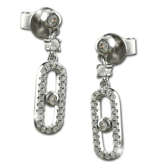 SilberDream Glitzer Ohrhänger Crystal Zirkonia weiß 925 Silber Ohrring GSO487W