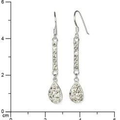 SilberDream Glitzer Ohrhänger Tropfen Zirkonia Kristalle weiß GSO209W