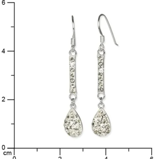 SilberDream Glitzer Ohrhänger Tropfen Zirkonia Kristalle weiß GSO209W