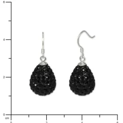 SilberDream Glitzer Ohrhänger Tropfen schwarz Zirkonia 925er GSO220S