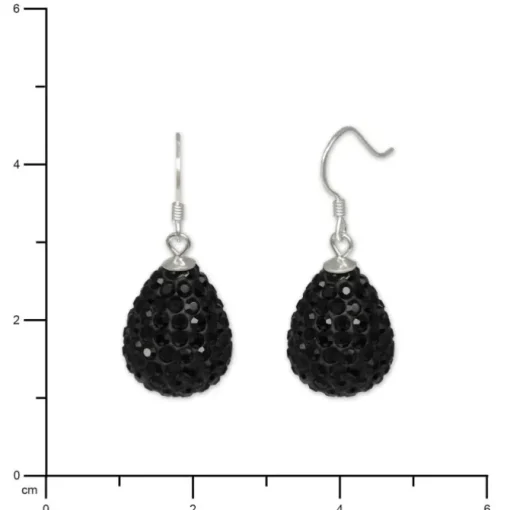 SilberDream Glitzer Ohrhänger Tropfen schwarz Zirkonia 925er GSO220S