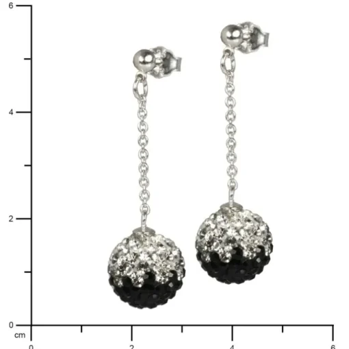 SilberDream Glitzer Ohrhänger Zirkonias schwarz GSO002