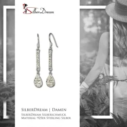SilberDream Glitzer Ohrhänger Tropfen Zirkonia Kristalle weiß GSO209W