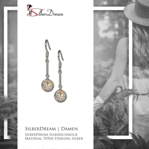 SilberDream Glitzer Ohrhänger 925 Zirkonias weiß GSO101