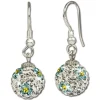 SilberDream Glitzer Ohrringe Zirkonias Blume türkis GSO302