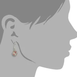 SilberDream Glitzer Ohrringe 925 Zirkonias Blume pink GSO301
