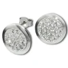 SilberDream Glitzer Ohrstecker Zirkoniascheibe weiß 925 Silber GSO219W