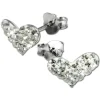 SilberDream Glitzer Ohrstecker Herz weiß 925er Silber GSO404W