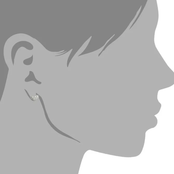 SilberDream Glitzer Ohrstecker Herz weiß 925er Silber GSO404W