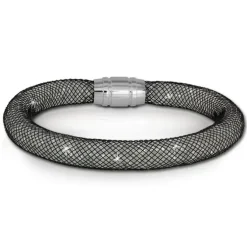 SilberDream Glitzerarmband Minikristalle schwarz/weiß 18cm Armband SDA050K9
