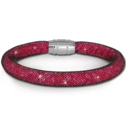SilberDream Glitzerarmband Minikristalle fuchsia 20cm Armband Damen SDA050P0