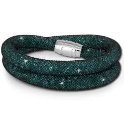 SilberDream Glitzerarmband Minikristalle grün Doppelarmband Damen SDA051G9