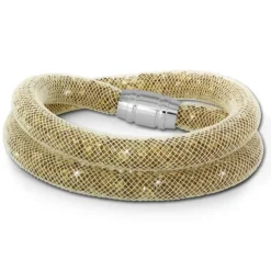 SilberDream Glitzerarmband Minikristalle goldfarbenen Doppelarmband SDA051Y0