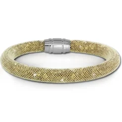 SilberDream Glitzerarmband Minikristalle goldfarben 18cm Armband Damen SDA050Y9