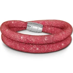 SilberDream Glitzerarmband Minikristalle rosa Doppelarmband Damen SDA051A0