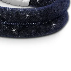 SilberDream Glitzerarmband Minikristalle blaugrau Doppelarmband Damen SDA051B9