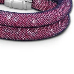 SilberDream Glitzerarmband Minikristalle flieder Doppelarmband Damen SDA051V0