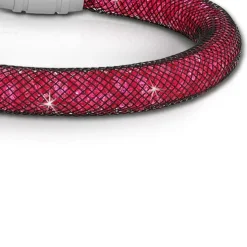 SilberDream Glitzerarmband Minikristalle fuchsia 20cm Armband Damen SDA050P0