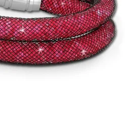 SilberDream Glitzerarmband Minikristalle fuchsia Doppelarmband Damen SDA051P0