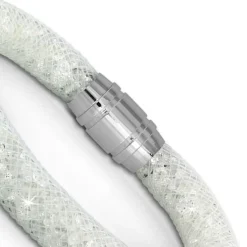 SilberDream Glitzerarmband Minikristalle weiß 18cm Armband Damen SDA050W9