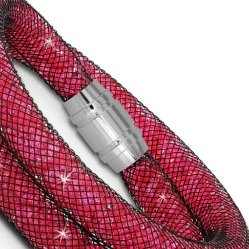 SilberDream Glitzerarmband Minikristalle fuchsia Doppelarmband Damen SDA051P0