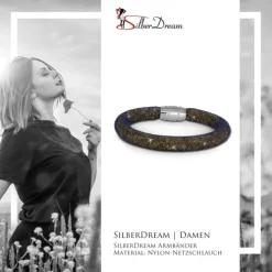 SilberDream Glitzerarmband Minikristalle goldfarben 20cm Armband Damen SDA050N0
