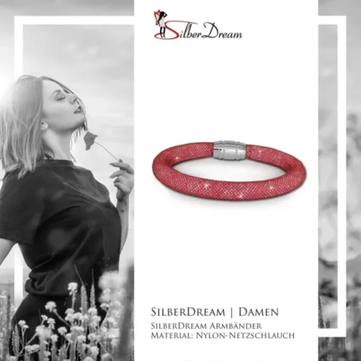 SilberDream Glitzerarmband Minikristalle rosa 20cm Armband Damen SDA050A0