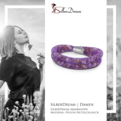 SilberDream Glitzerarmband Minikristalle farbig Doppelarmband Damen SDA051F9