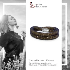 SilberDream Glitzerarmband Minikristalle goldfarbenen Doppelarmband SDA051N9