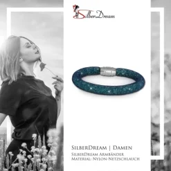 SilberDream Glitzerarmband Minikristalle türkis 18cm Armband Damen SDA050T9