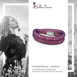 SilberDream Glitzerarmband Minikristalle flieder Doppelarmband Damen SDA051V0