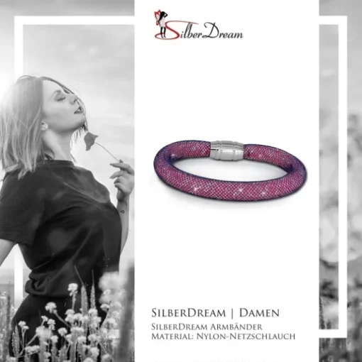 SilberDream Glitzerarmband Minikristalle flieder 20cm Armband Damen SDA050V0