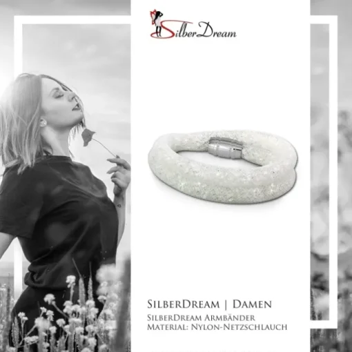SilberDream Glitzerarmband Minikristalle weiß Doppelarmband Damen SDA051W9
