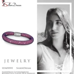 SilberDream Glitzerarmband Minikristalle flieder 20cm Armband Damen SDA050V0
